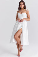 Vestido Midi Moldeador Blanco - Modelo Aghata
