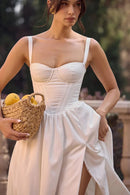 Vestido Midi Moldeador Blanco - Modelo Aghata