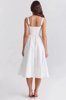 Vestido Midi Moldeador Blanco - Modelo Aghata